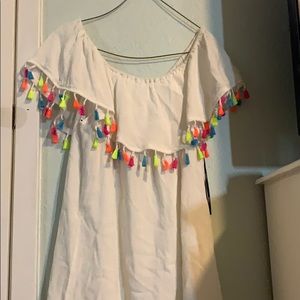 Forever 21 off the shoulder tassel dress